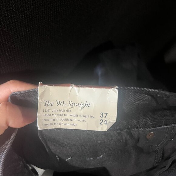Abercrombie The '90s Straight Ultra High Rise Jeans Black CURVE LOVE Size 37 24S - Picture 15 of 16